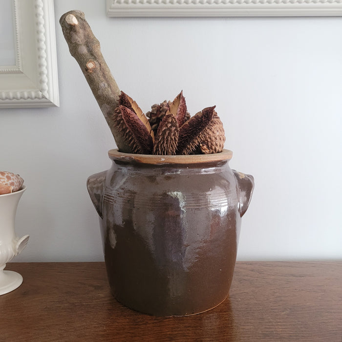 Old French Stoneware Confit Pot