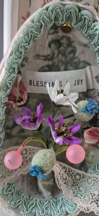 Victorian-Inspired Papier-Mache Easter Egg (Pastel Floral Bouquet)