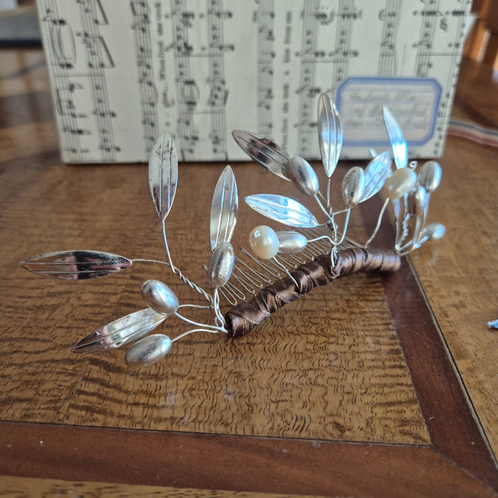 Handmade Olive Branch Tiara, Boxed