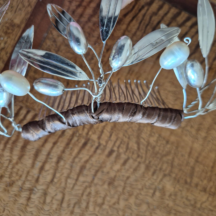 Handmade Olive Branch Tiara, Boxed