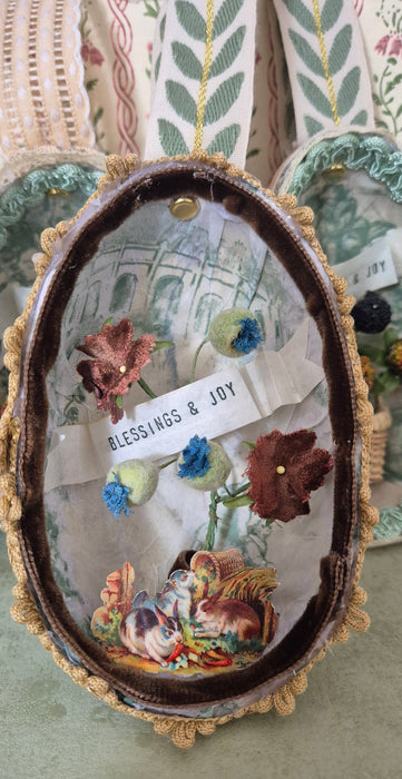 Victorian-Inspired Papier-Mache Easter Egg Style 1 (Decoupage)