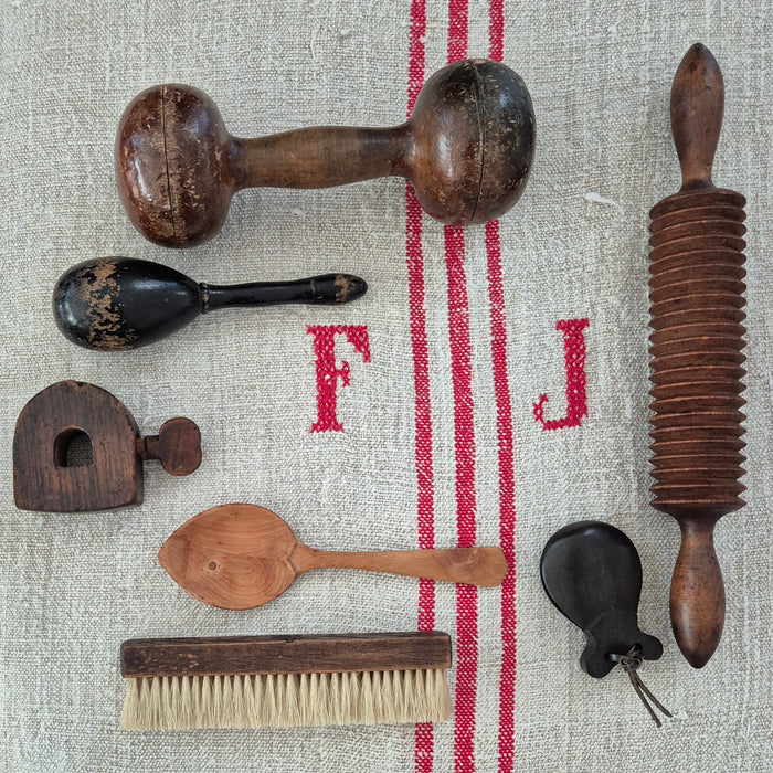 Group of Antique Wooden Hand-Hewn Objects