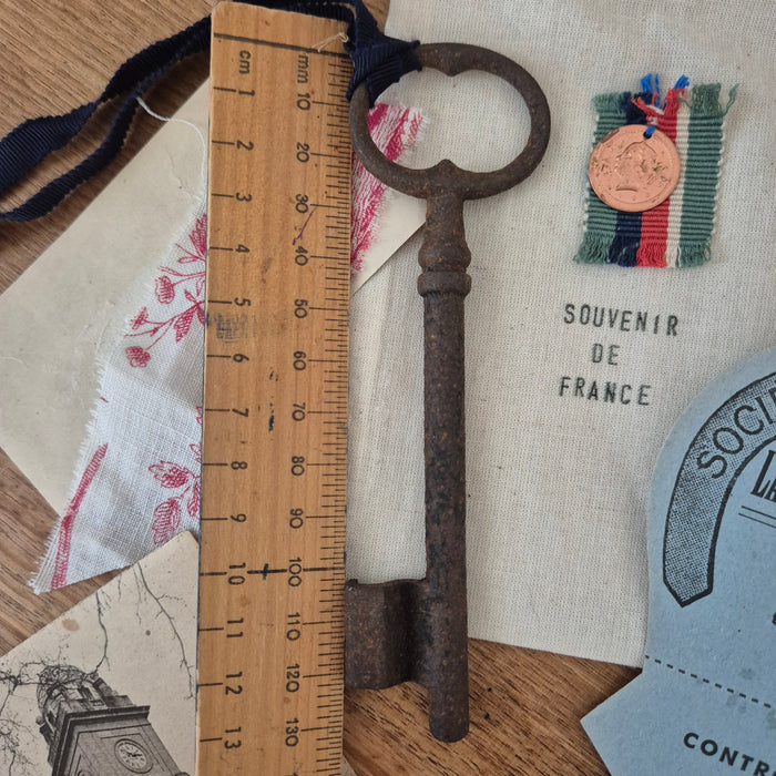 Authentic French Chateau Key & Ephemera in Gift Bag