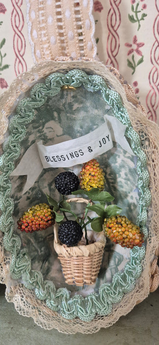 Victorian-Inspired Papier-Mache Easter Egg Style 4 (Berry Basket 1)