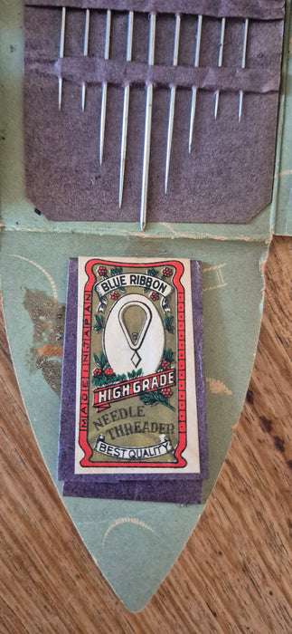 Vintage Trans-Atlantic Aeroplane Needle Book, with Contents