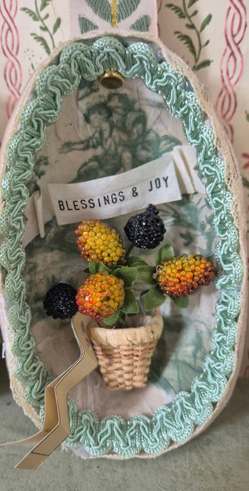 Victorian-Inspired Papier-Mache Easter Egg Style 5 (Berry Basket 2)