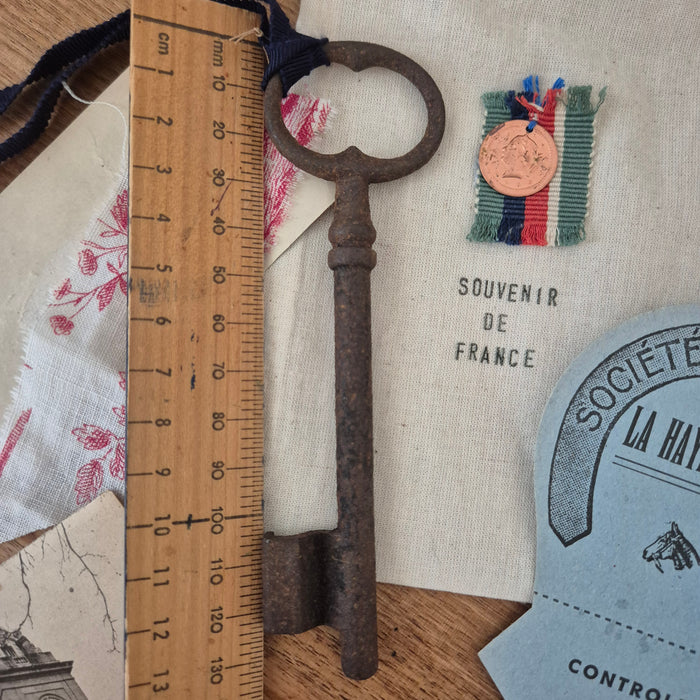Authentic French Chateau Key & Ephemera in Gift Bag