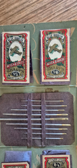 Vintage Trans-Atlantic Aeroplane Needle Book, with Contents