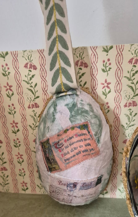 Victorian-Inspired Papier-Mache Easter Egg Style 1 (Decoupage)