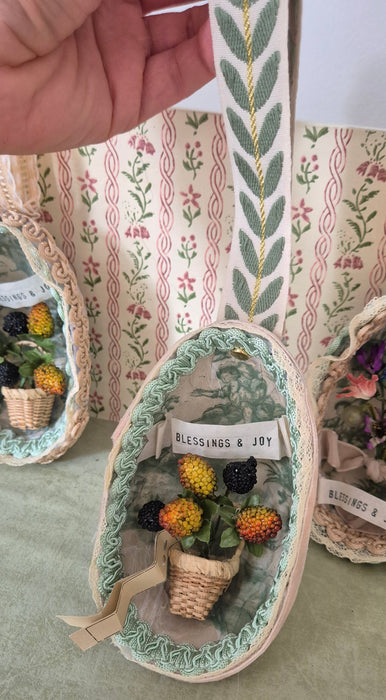 Victorian-Inspired Papier-Mache Easter Egg Style 5 (Berry Basket 2)