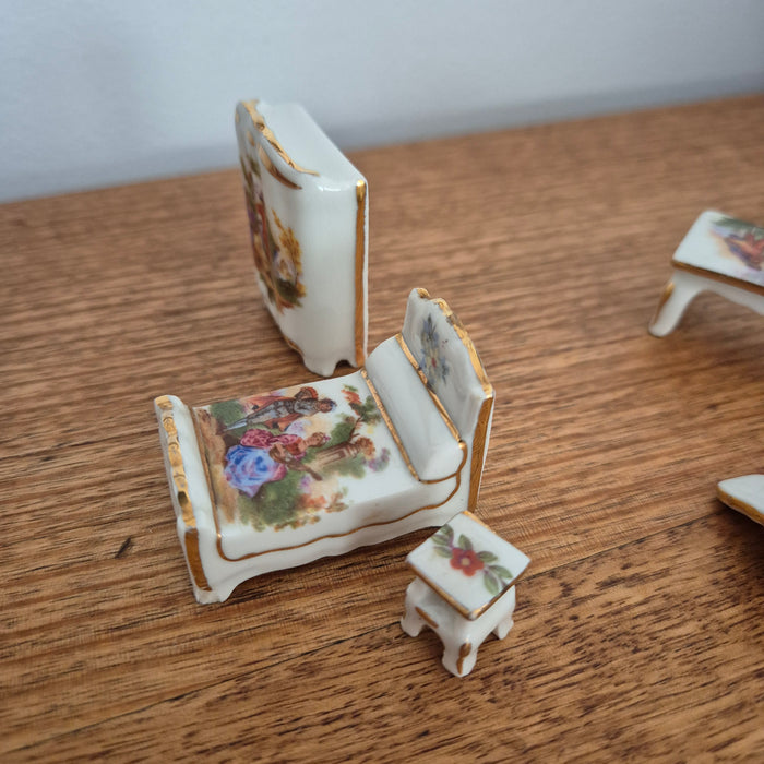 Vintage Miniature Limoges Furniture Set Made in France