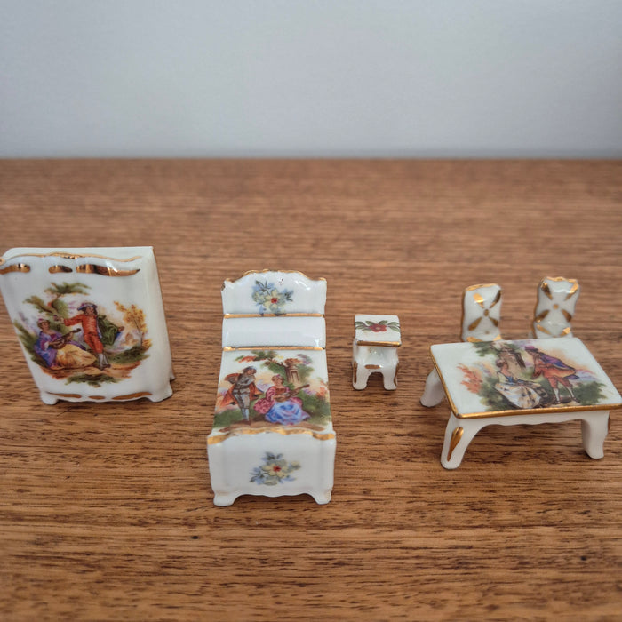 Vintage Miniature Limoges Furniture Set Made in France